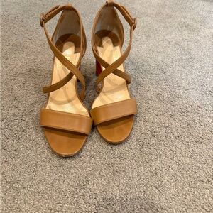 Christian Louboutin Tan Strappy Heels
